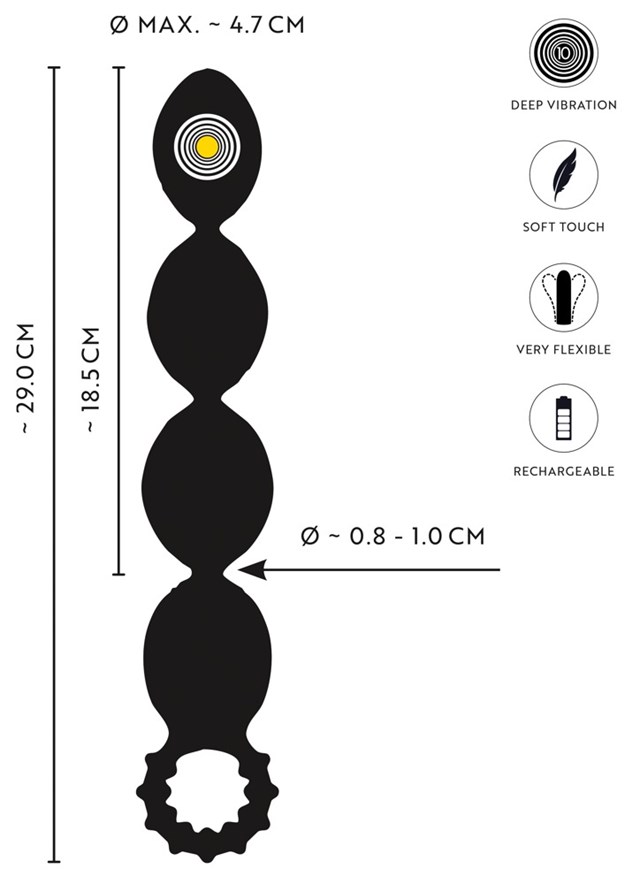 Flexible XL Anal Beads with Deep Vibrations
