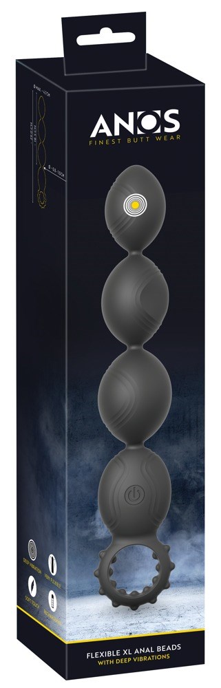 Flexible XL Anal Beads with Deep Vibrations