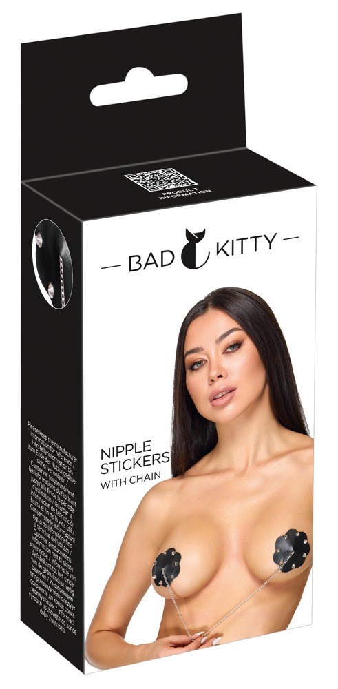 Nipple Stickers with Chain Black