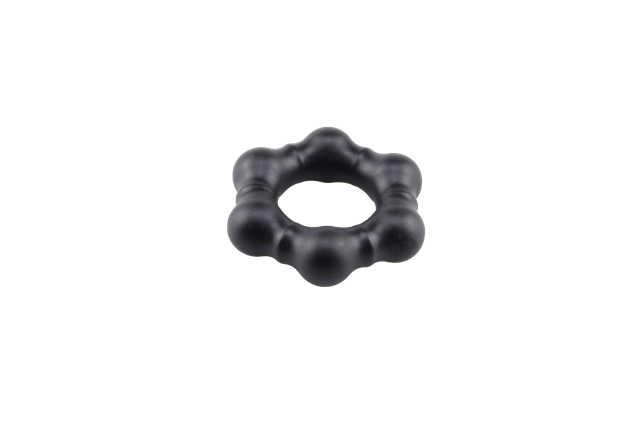 Beaded Silicone Cock Ring Black