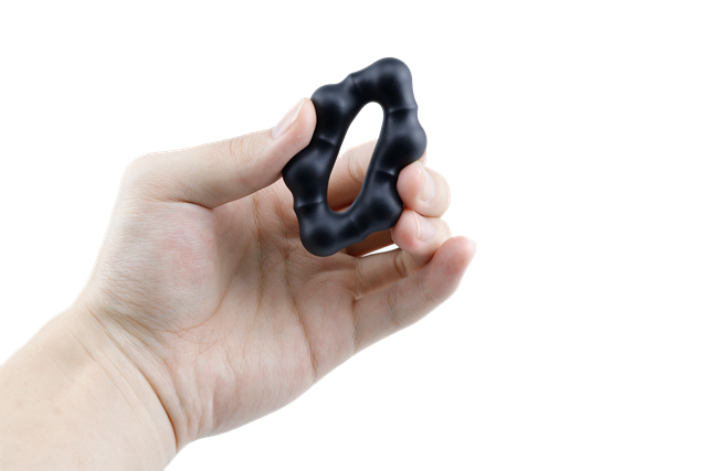 Beaded Silicone Cock Ring Black