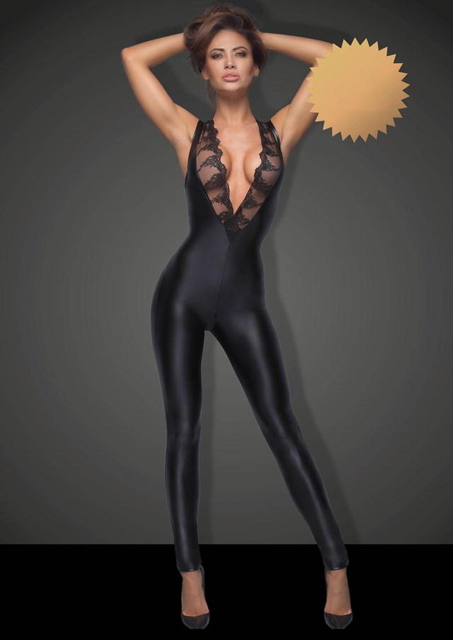 Wetlook Catsuit med Sexy Blonder