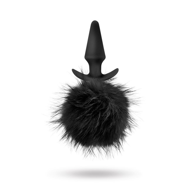 Anal Adventures Platinum - Rabbit Tail Plug - Black