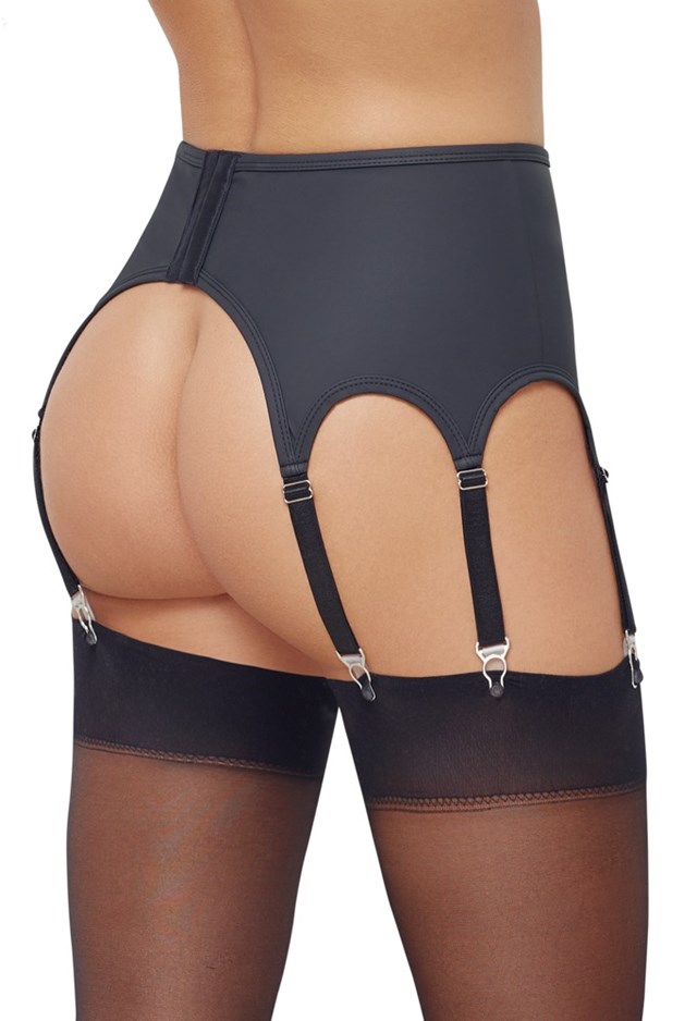 Black Matte Look Suspender Belt