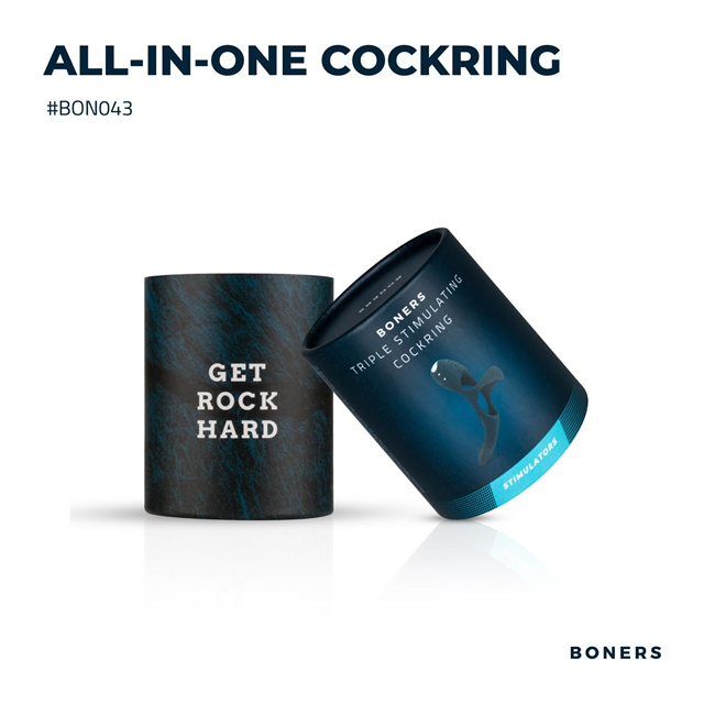 Boners Triple Vibrating Cockring Blue