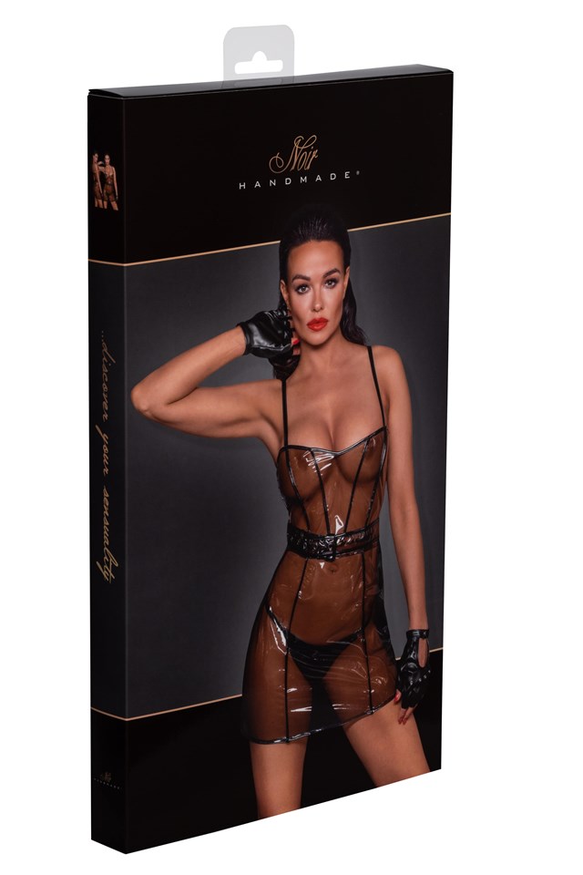 F262 Gjennomsiktig kjole med belte