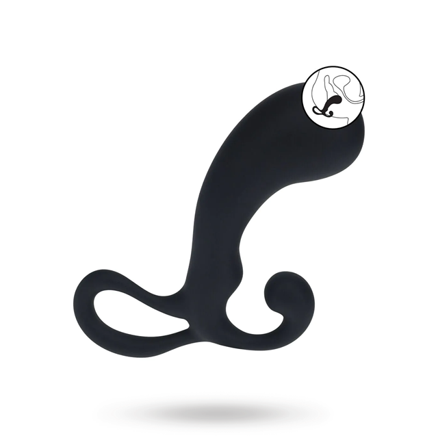 Bulb with Loop Silicone Prostate Massager - L - Black