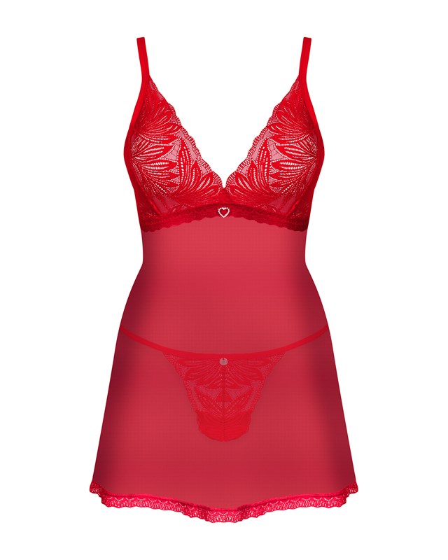 CHILISA BABYDOLL & THONG RED
