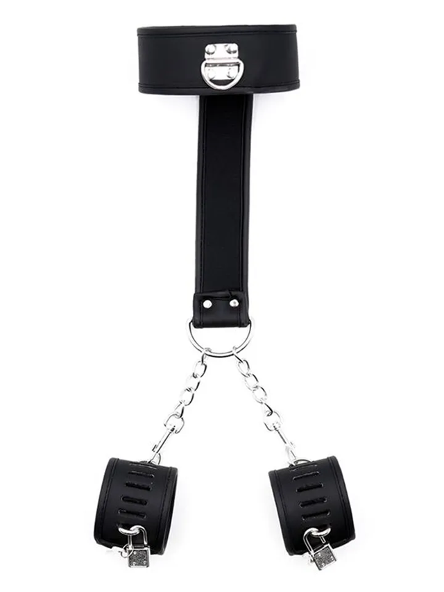 Collar With Handcuffs Set Vegan Leather
