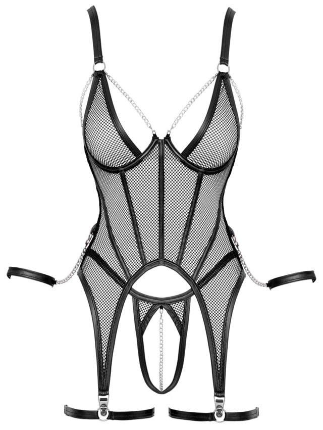 Basque & Crotchless String Set