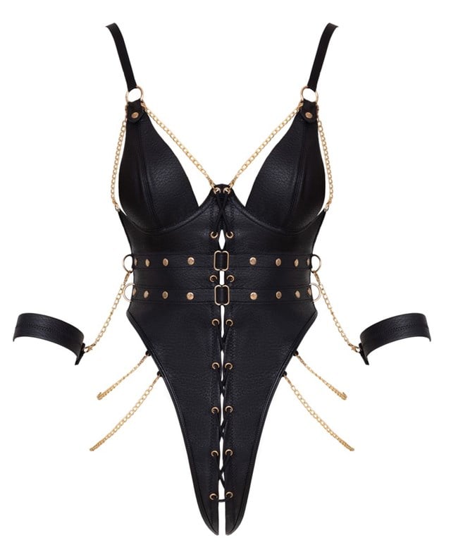 Crotchless Bondage Body Black
