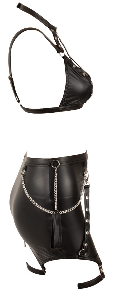 Strap Bra & Suspender Mini Skirt Set