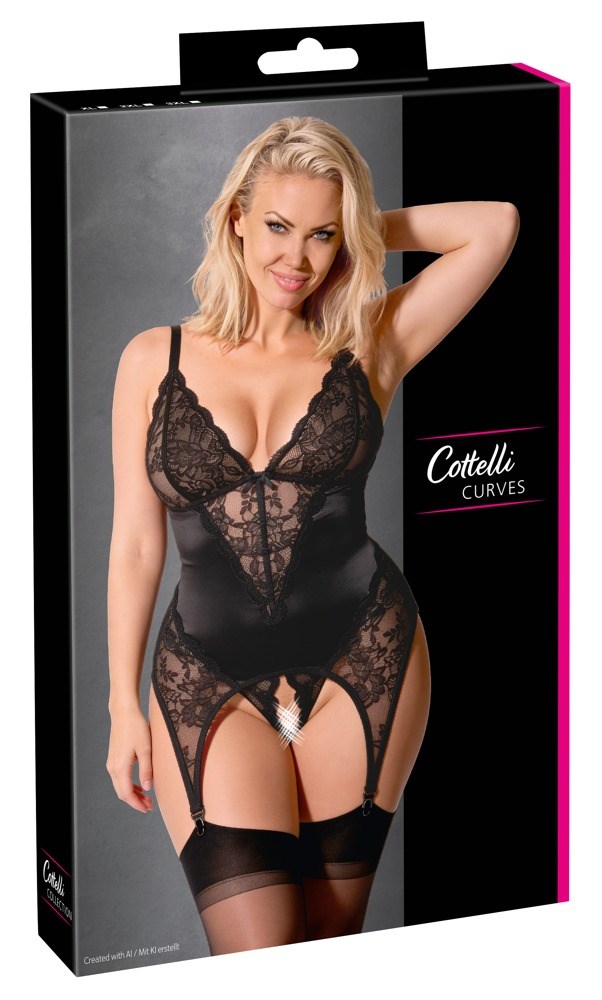 Basque & Crotchless String Set