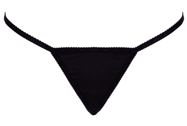Black Thong With Rhinestones
