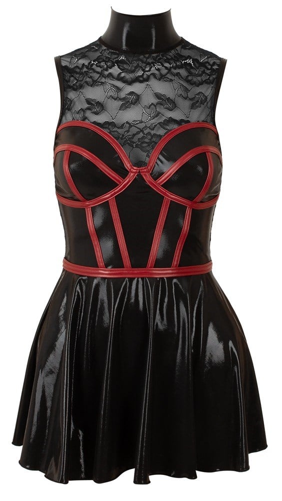 Wetlook Mini Dress Black/Red
