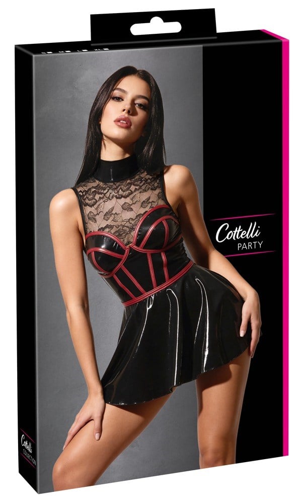Wetlook Mini Dress Black/Red