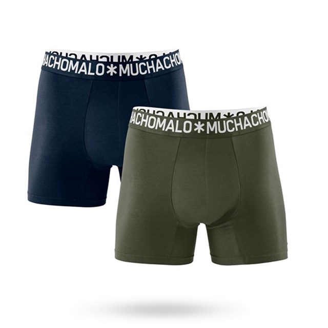 Cotton Solid Army/Navy - 2-pack Boxershorts