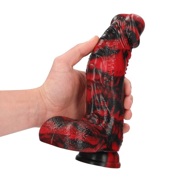 Dark Lycan Spawn Silicone Dildo - Red/Black