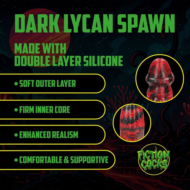 Dark Lycan Spawn Silicone Dildo - Red/Black