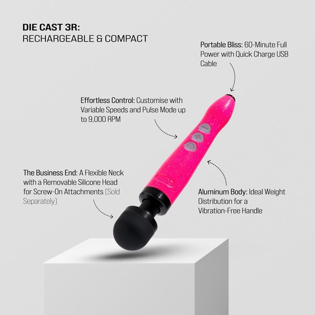 DOXY DIE CAST 3R RECHARGEABLE WAND - PINK