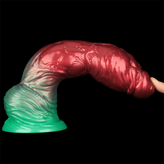Dual Density Inflatable Dildo Red/Green 25 cm