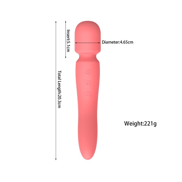 Dual-Sided Vibrating Warming Wand Pink