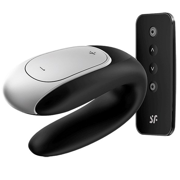 DOUBLE FUN PARVIBRATOR MED FJERNKONTROLL - SVART