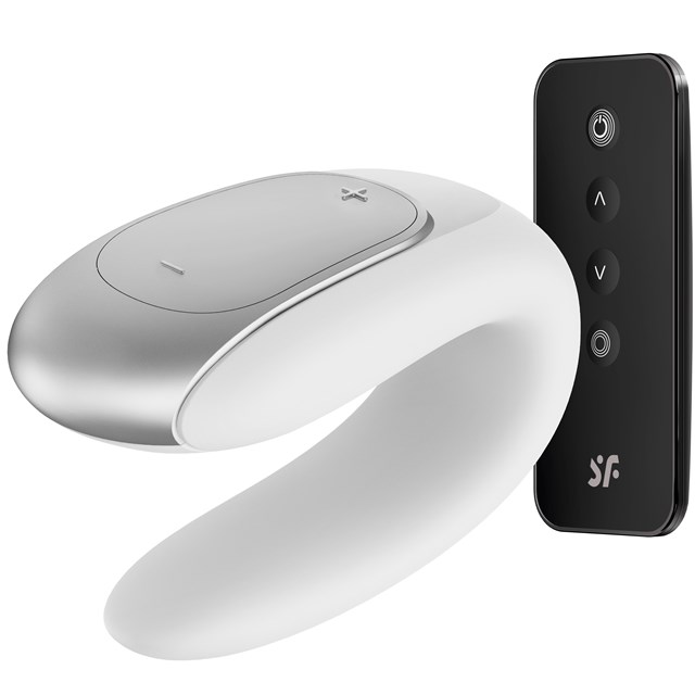 DOUBLE FUN PARVIBRATOR MED FJERNKONTROLL - HVIT