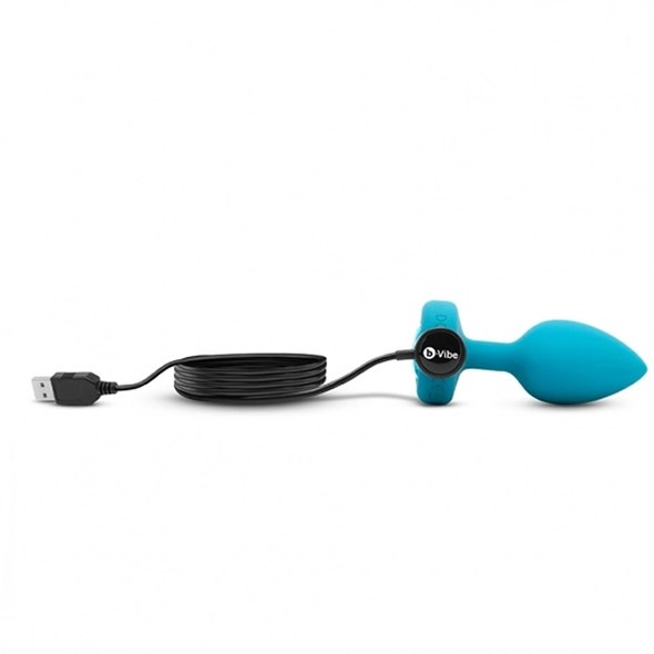 VIBRATING JEWEL PLUG S/M - BLÅ