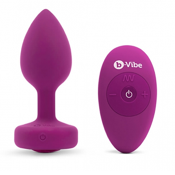 VIBRATING JEWEL PLUG S/M - FUCHSIA