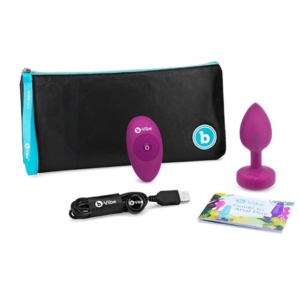 VIBRATING JEWEL PLUG S/M - FUCHSIA