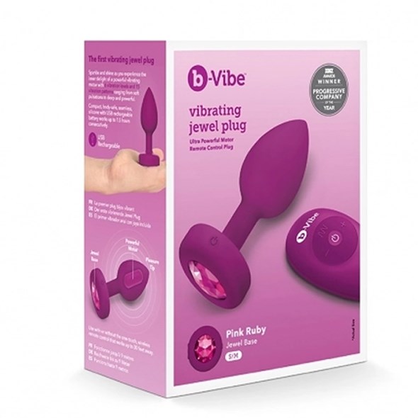VIBRATING JEWEL PLUG S/M - FUCHSIA