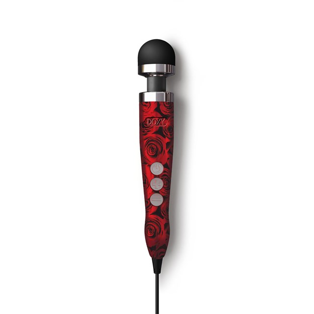 DOXY - NUMBER 3 WAND MASSAGER WITH CORD – ROSE PATTERN