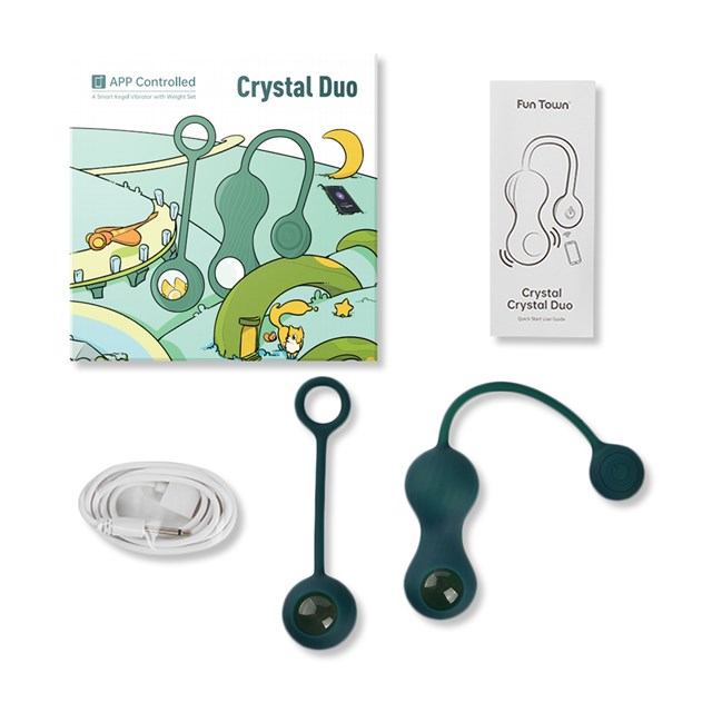 CRYSTAL DUO SMART KEGEL VIBRATOR WITH WEIGHT SET