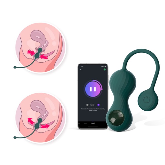 CRYSTAL DUO SMART KEGEL VIBRATOR WITH WEIGHT SET