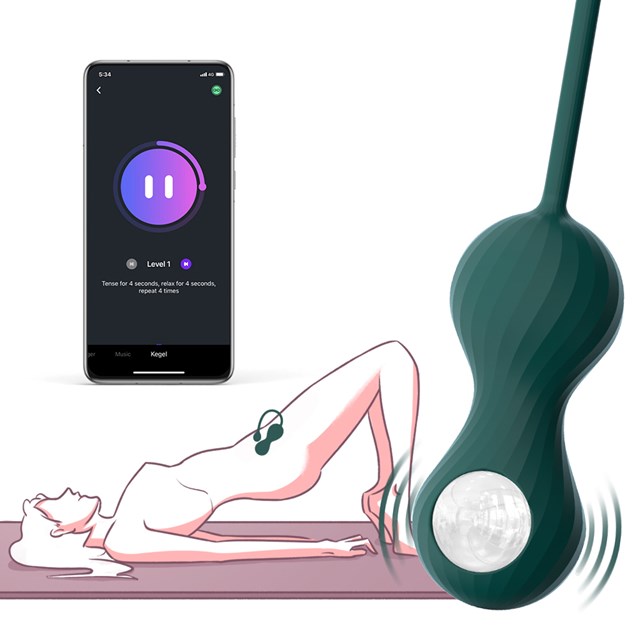 CRYSTAL DUO SMART KEGEL VIBRATOR WITH WEIGHT SET