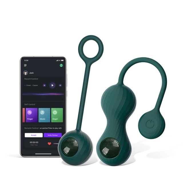 CRYSTAL DUO SMART KEGEL VIBRATOR WITH WEIGHT SET
