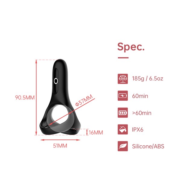 MAGIC RISE – SMART WEARABLE COCKRING – BLACK