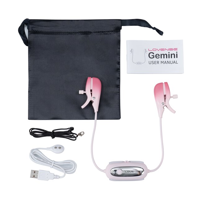 GEMINI APP-CONTROLLED VIBRATING NIPPLE CLAMPS - pink
