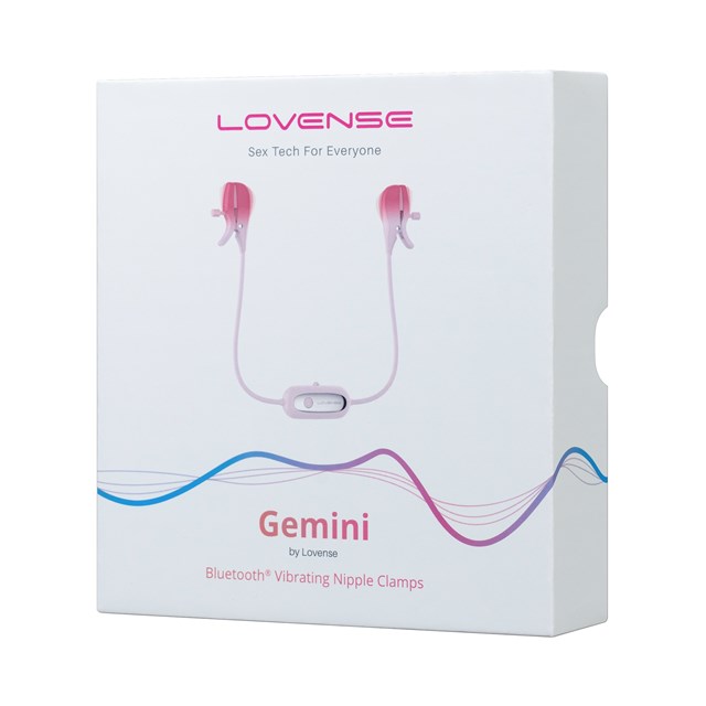 GEMINI APP-CONTROLLED VIBRATING NIPPLE CLAMPS - pink