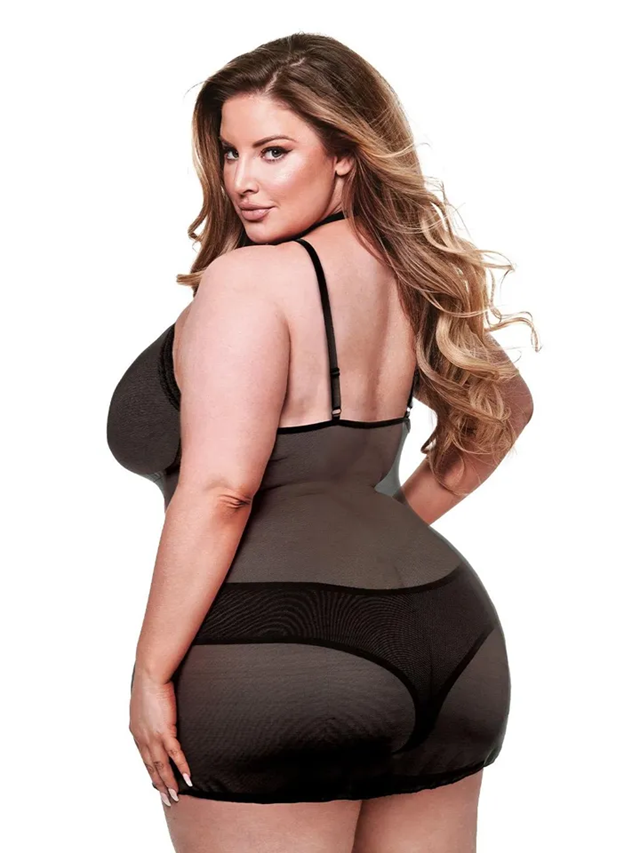 Eco Chemise & Panty Set Black Queen Size