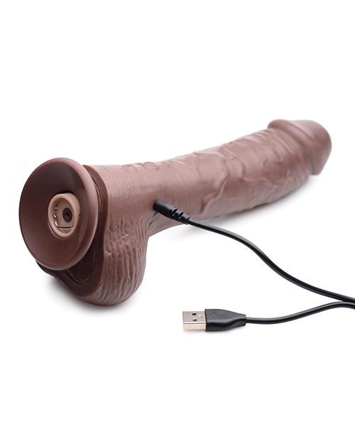 Loadz 21.5cm Vibrating Squirting Dildo with Remote - Dark