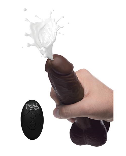 Loadz 21.5cm Vibrating Squirting Dildo with Remote - Dark