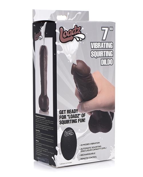 Loadz 21.5cm Vibrating Squirting Dildo with Remote - Dark