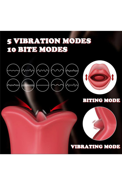 Ember Licking & Vibrating Mouth Shape Massager