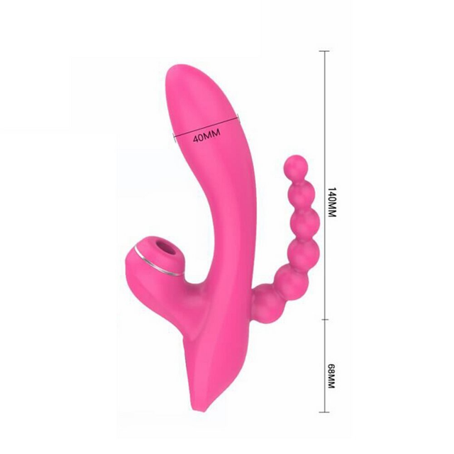 G-spot Vibrator With Sucking & Anal Beads