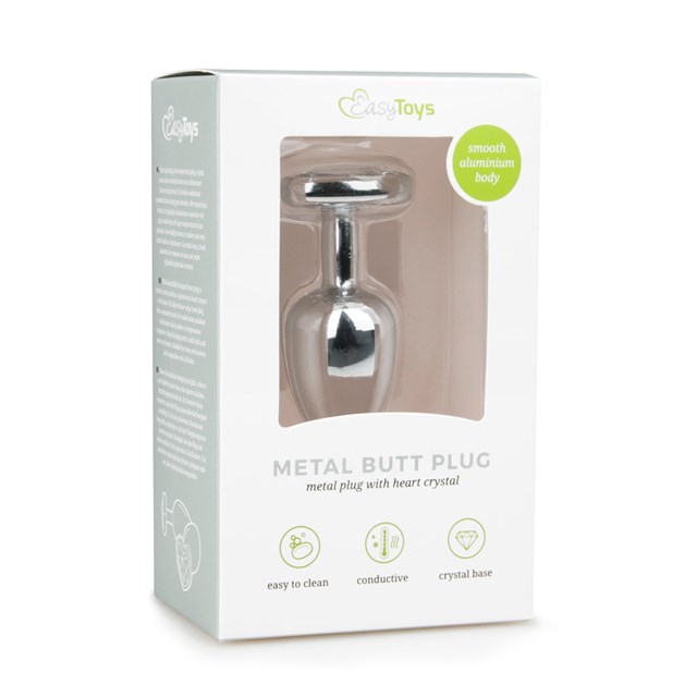 Heart Butt Plug No. 2- Silver/Clear