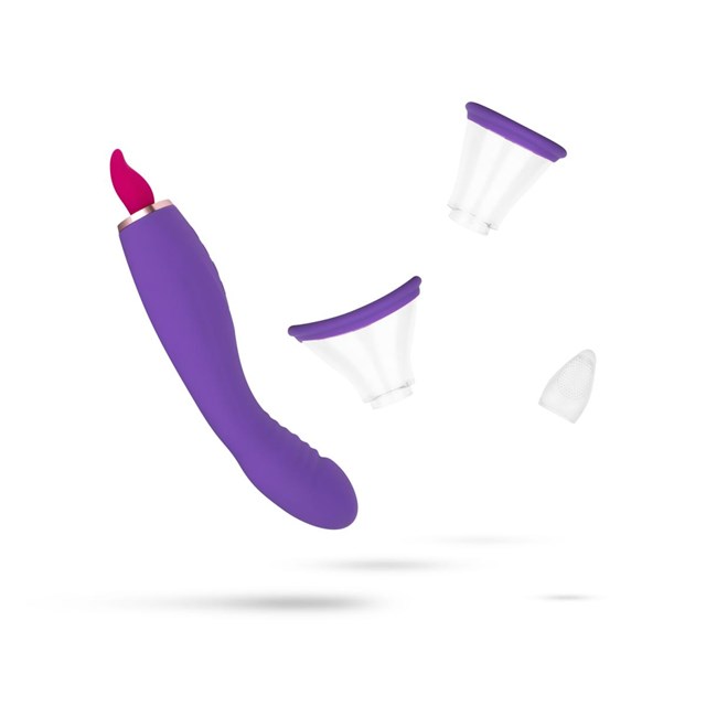 Pleasure Pump With G-Spot Vibrator - Lilla