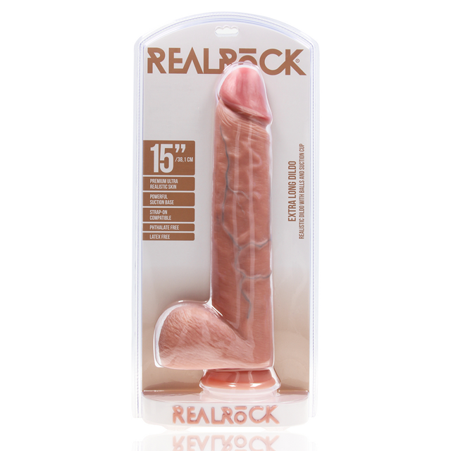Extra Large Straight with Balls 38 cm - Flesh