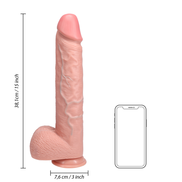 Extra Large Straight with Balls 38 cm - Flesh